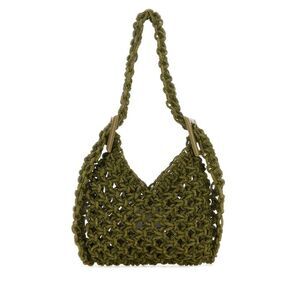 Hibourama Women Army Green Mesh Vannifique Bucket Bag